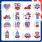 16-Piece 4th of July Diamond Painting Keychain Kit – Patriotic Red, White & Blue American Gnome DIY Diamond Art Keychains for Memorial Day and Independence Day Crafts (Adults)